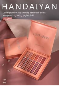 6 Color Matte Liquid Lipstick Kit Non Stick Cup Waterproof Lip Gloss Long Lasting Korean Cosmetics Makeup For Women (size: TK2500018-02B)