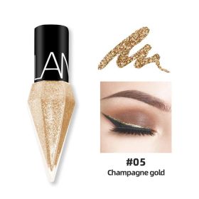 New Professional Shiny Eye Liners Cosmetics for Women Pigment Silver Rose Gold Color Liquid Glitter Eyeliner Cheap Makeup (Color: 05, size: Full Size)